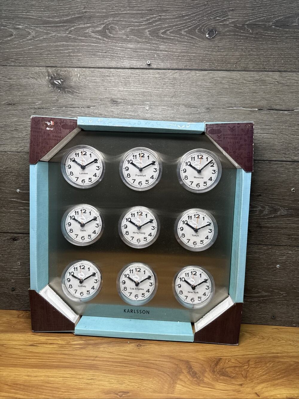 International 9 Time Zone Bubble Wall Clock Wall Display Karlsson Design 15X15